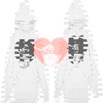 Skeleton And Cat Valentine's Heart Cats Kitten Lovers 2025 Unisex Hoodie - Monsterry