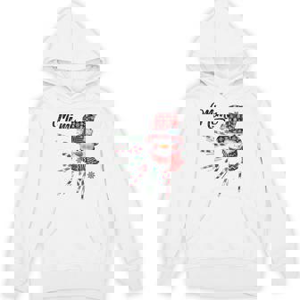 Snowman Mimi Candy Cane Red Plaid Christmas Unisex Hoodie - Monsterry