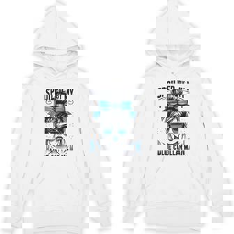 Spoiled By My Blue Collar Man Messy Bun Unisex Hoodie - Monsterry