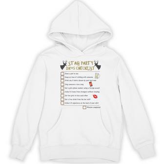 Stag Do Dares Checklist Game Bachelor Party & Stag Night Premium Unisex Hoodie - Monsterry