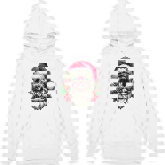 Sugar Skull Santa Mexico Calavera Xmas Dia De Los Muertos Unisex Hoodie - Monsterry