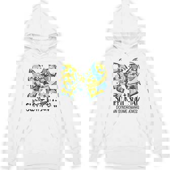 Support Squad Down Syndrome Awareness Coquette Bow Ribbon Hoodie - Seseable