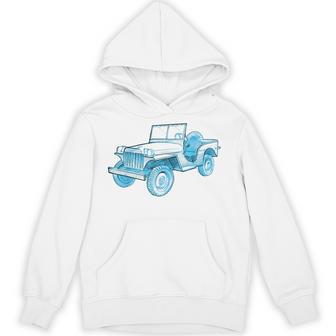 T-Shirt With Artwork Depicting Classic Four-Wheel Drive Ca Unisex Hoodie - Monsterry