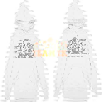 Team TK Wildflower Retro Teacher Daisy Colorful Back School Unisex Hoodie - Monsterry