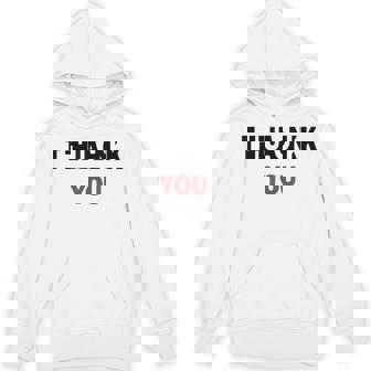 Thank You Pun Subliminal Message Hand-Drawn Graphic Unisex Hoodie - Monsterry