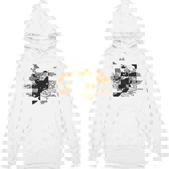 Witch Cat Reading Books Witchcraft Ritual Halloween Unisex Hoodie - Monsterry