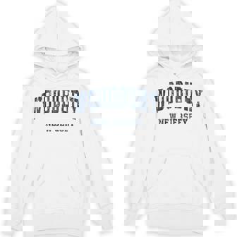 Woodbury New Jersey NJ Vintage Varsity Sports Navy Unisex Hoodie - Monsterry