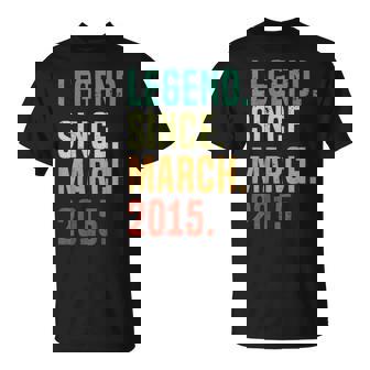 10 Years Old Legend Since March 2015 10Th Birthday T-Shirt - Seseable