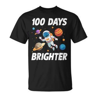 100 Days Brighter Space Astronaut 100Th Day Of School Boys T-Shirt - Thegiftio UK