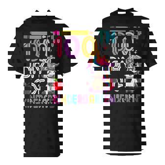 100 Days Of Kindergarten Unicorn 100Th Day Of School Girls T-Shirt | Mazezy