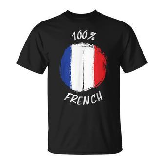 100 Französisches Hemd Stolzes Französisches Hemd Flagge Frankreich T-Shirt - Geschenkecke