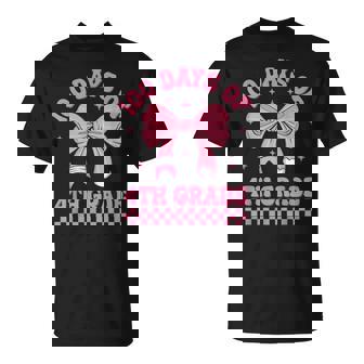 100Th Day Of School Coquette Bow 100 Days Of 4Th Grade T-Shirt - Seseable