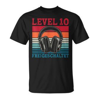 10Th Birthday Boysideo Gamer Level 10 Unlocked Boys T-Shirt - Geschenkecke