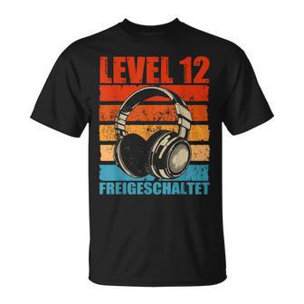 12Th Birthday Boysideo Gamer Level 12 Unlocked Boys T-Shirt - Geschenkecke