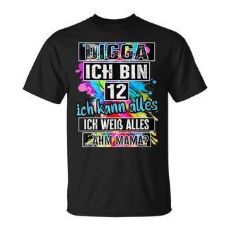 12Th Birthday Girl Boy Digga I Am 12 Years T-Shirt - Geschenkecke