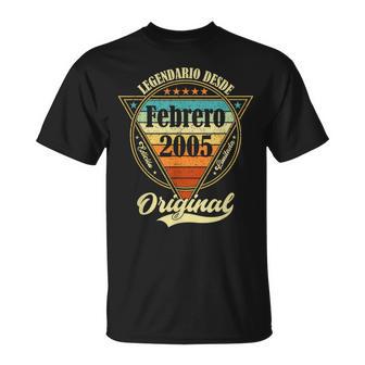 20 Cumpleaños Nacido En Febrero De 2005Intage 20 Años Camiseta unisex - Regaloses