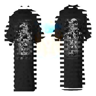 3 Racoon Moon Howling Raccoon Head For Men Women Kid Racoon T-Shirt - Monsterry