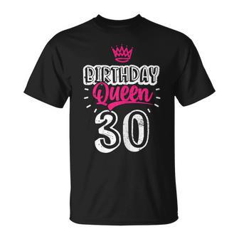 30Th Birthday Queen Happy Birthday Party Crown Camiseta unisex - Regaloses