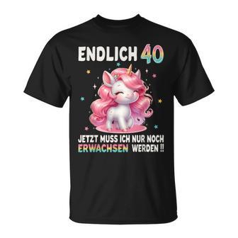 40Th Birthday Woman Party Outfit Unicorn T-Shirt - Geschenkecke