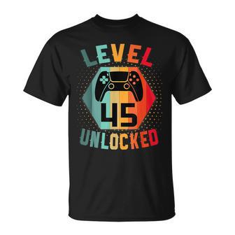 45 Años Cumpleaños Regalo Gamer T Level 45 Unlocked Camiseta unisex - Regaloses