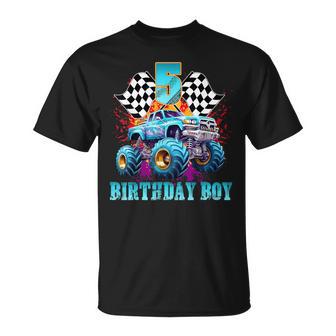 5 Year Old 5Th Birthday Boys Monster Truck Car T-Shirt - Thegiftio UK