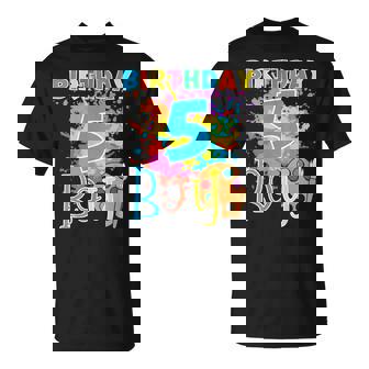 5 Years Old Birthday Boy 5th Bday Party Painting Art Palette T-Shirt - Monsterry