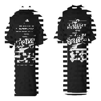 50 Cumpleaños Nacido En Febrero De 1975Intage 50 Años Cuello Camiseta unisex - Regaloses