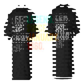 65 Years Old Legend Since January 1960 65Th Birthday T-Shirt | Mazezy