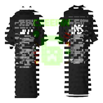 6Th Birthday Gamer Pixel Creepin’ Into 6 Video Game Party T-Shirt | Mazezy