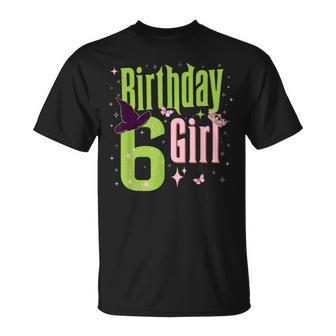 6Th Birthday Witch Pink And Green 6 Year Old Birthday Girl T-Shirt - Thegiftio UK