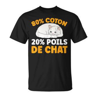 80 Coton 20 Poils Drôle Chat T-Shirt - Cadeauxyz
