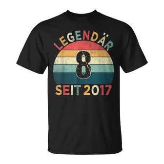 8Th Birthday Legendary Since 2017Intage 8 Years Old T-Shirt - Geschenkecke