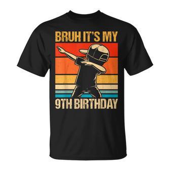 9 Year Old Birthday Dabbing Boy Bruh It's My 9Th Birthday T-Shirt - Thegiftio UK