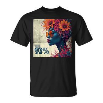 The 92 Percent – The 92 Logo On Floral Black Women T-Shirt - Thegiftio UK