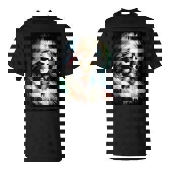 Abstract Jesus Inspirational Brushstroke Art T-Shirt - Monsterry