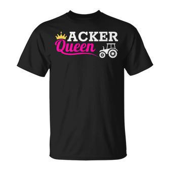 Acker Queen Bäuerin Traktor Bauernhof Spruch Landwirtin T-Shirt - Geschenkecke