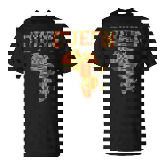 African Queen Art For Women Girls Kente Cloth African Print T-Shirt - Monsterry