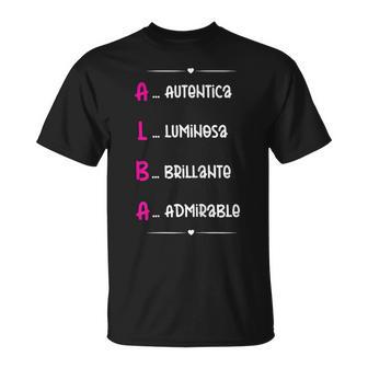 Alba Regalo Personalizado Nombre Alba Chica Camiseta unisex - Regaloses