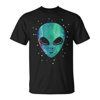 Alien Head Starry Night Sky Fun T-Shirt - Geschenkecke