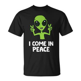 Alien I Come In Peace Space Rave Edm Music Alien T-Shirt - Geschenkecke