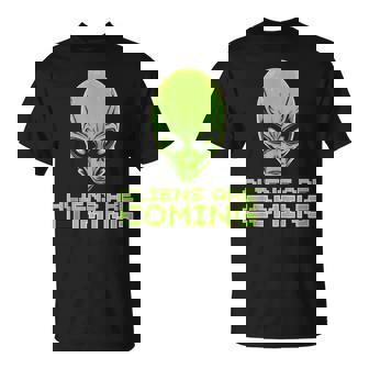 Aliens Are Coming Alien Head UFO Human Festival Costume Tank Top T-Shirt - Monsterry