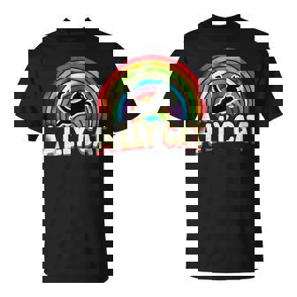 Ally Cat LGBT Pride Cat T-Shirt - Monsterry