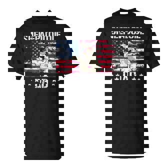 American Flag Doodle Dog Sheepadoodle Dad T-Shirt - Thegiftio