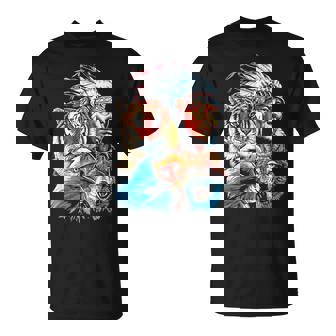 Amérique Native Amérique Du Nord Loup Indien Aigle T-Shirt - Cadeauxyz
