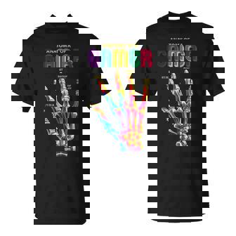 Anatomy Of A Gamer Skeleton Hand Men Boys Kids Teens T-Shirt - Monsterry