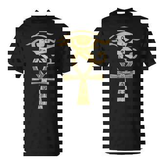 Ancient Egypt Egyptian God Horus Kemetic Heru Ankh T-Shirt - Cadeauxyz