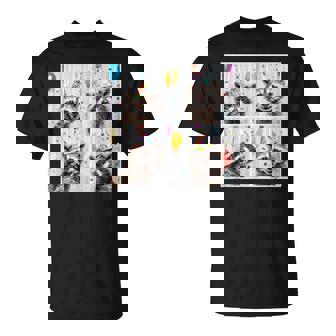 Animal Photobooth Love Raccoons Men Women Kids Cute Raccoon In Birthday Hat Unique Raccoon Birthday Small T-Shirt - Monsterry