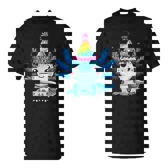 Anime Kawaii Axolotl Birthday Party Hat T-Shirt - Monsterry