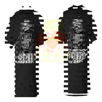 Aquarius Queen Black Woman Camo Hat Locs Birthday T-Shirt | Seseable CA