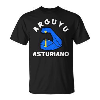 Arguyu Asturiano Diseño Con Bandera De Asturias Sobre Brazo Camiseta unisex - Regaloses